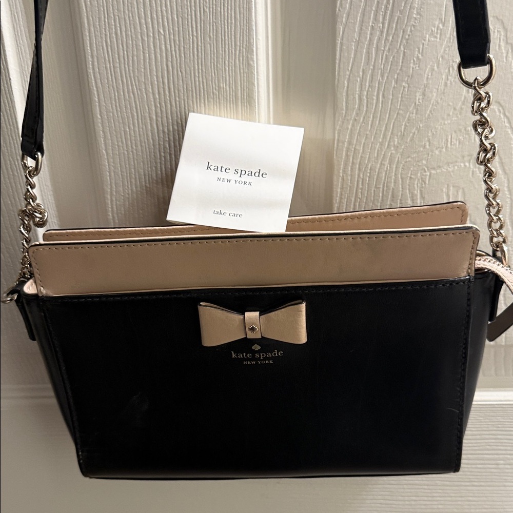 kate spade Black & Taupe Bow Accent Crossbody Bag - Picture 3 of 4